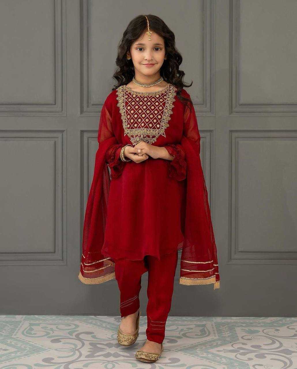 YNF FAUX GEORGETTE ROC 162 WHOLESALE KIDS SUIT MANUFACTURER